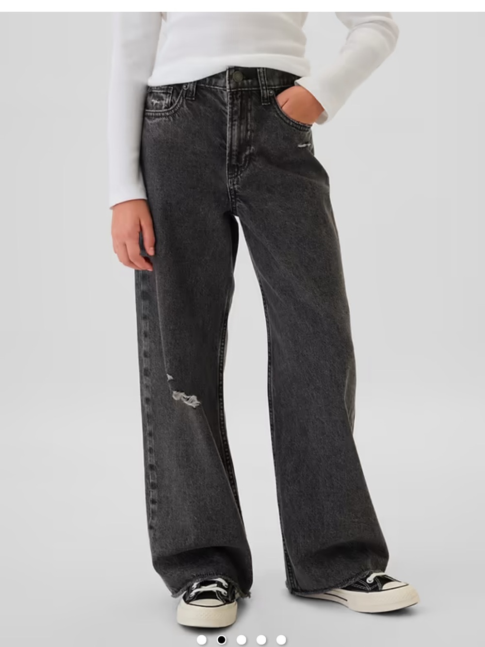 GAP Black Wash Wide-Leg High-Rise Jeans